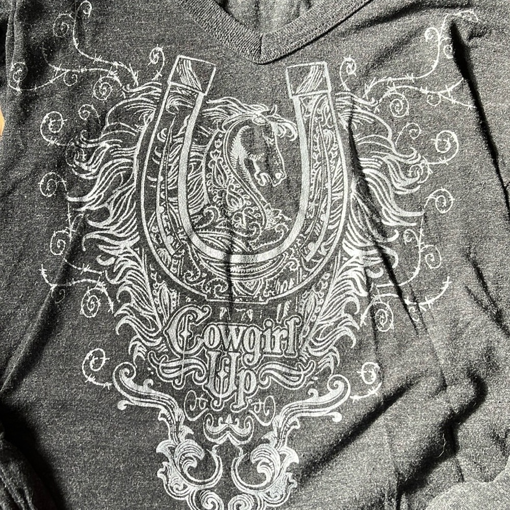 Cowgirl Up Long Sleeve Hooded T-shirt